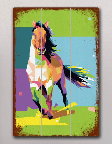 VINOXO Trendy Framed Wall Art Decor Plaque - Horse