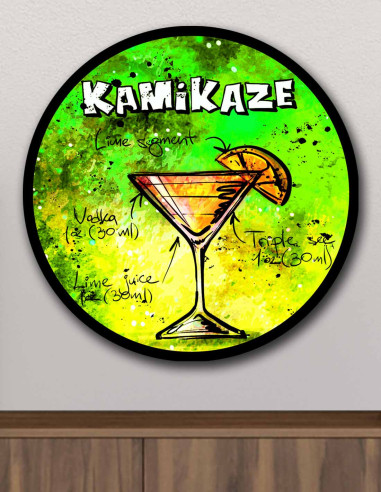 VINOXO Kamikaze Vintage Cocktail Wall Art Bar Decor Plaque