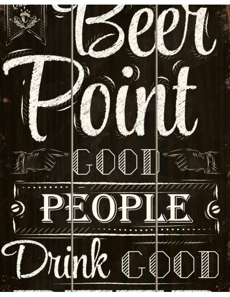 Beer Point chalkboard-style bar sign, angled detail Beer Point chalkboard-style bar sign, angled detail