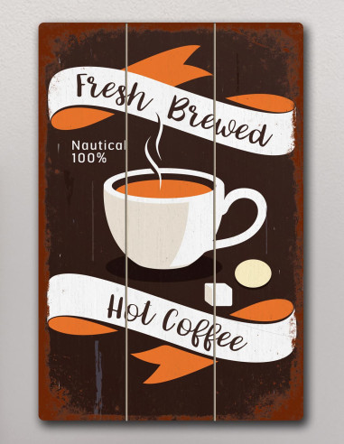 VINOXO Cafe Wall Art Painting Frame - Fresh Brewed Hot Coffee
