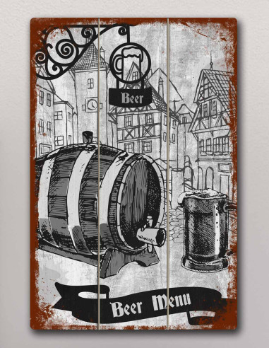 VINOXO Vintage Framed Bar Wall Art Decor Poster - Beer Menu