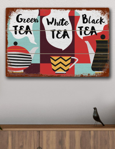 VINOXO Cafe Wall Art Painting Frame - Types Of Tea