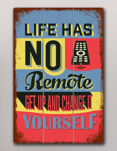 VINOXO Vintage Motivational Quotes Wall Art Frames - Life Has No Remote