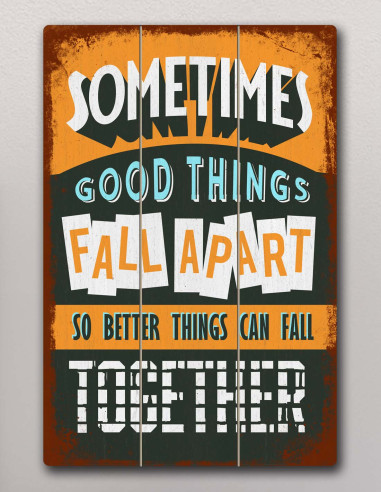 VINOXO Vintage Motivational Quotes Wall Art Frames - Good Things Fall Apart