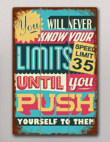 VINOXO Vintage Motivational Quotes Wall Art Frames - Push Yourself