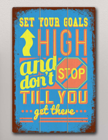 VINOXO Vintage Motivational Wall Art For School - Set Your Goals High