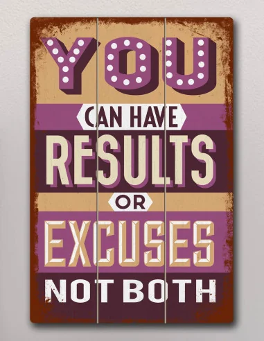 VINOXO Motivational Wall Art For Office - Results or Excuses