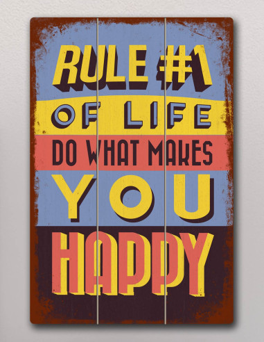 VINOXO Vintage Motivational Wall Art For Living Room - Do What Makes You Happy