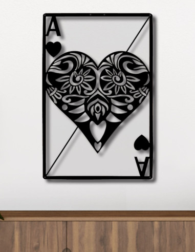 VINOXO Modern Abstract Metal Wall Hanging Art Decor - Ace Hearts