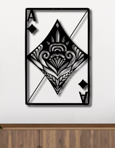 VINOXO Modern Abstract Metal Wall Hanging Art Decor - Ace Diamond