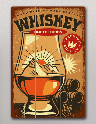 VINOXO Wooden Bar Wall Art Decor Painting - Premium Whiskey