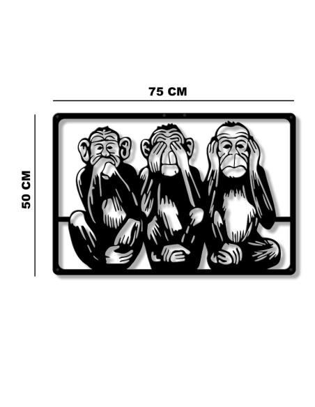 VINOXO three wise monkeys metal wall art 40 x 60 cm size