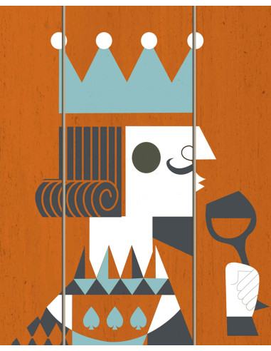 Large King Queen Jack wooden wall art panels for feature walls