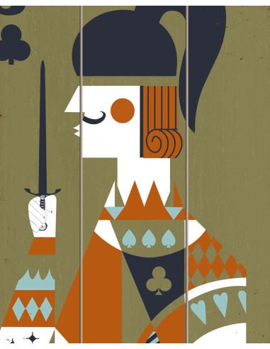 King Queen Jack wooden wall panels for contemporary apartment decor