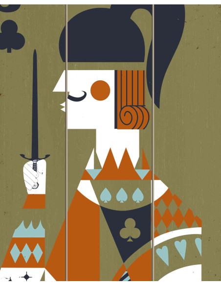 King Queen Jack wooden wall panels for contemporary apartment decor