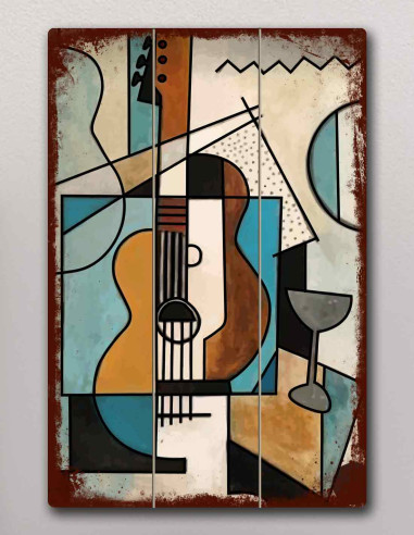 VINOXO Vintage Music Artwork Framed Wall Art Decor Plaque
