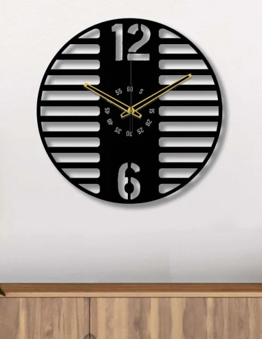 VINOXO Vintage Metal Analogue Wall Clock - 12 Bars
