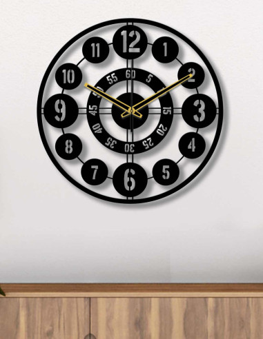 VINOXO Vintage Metal Analogue Wall Clock - 12 Circles