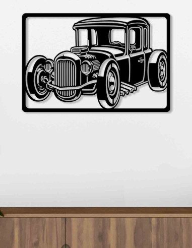 VINOXO Abstract Metal Wall Hanging Art Decor - Classic Motor Car