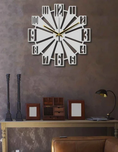 VINOXO Vintage Metal Analogue Wall Clock - 3D Numeric Rays