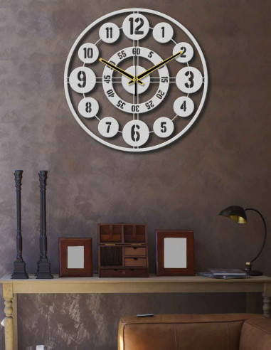 VINOXO Vintage Metal Analogue Wall Clock - 12 Circles