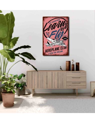 VINOXO Aeroplane Club wall art in a pub interior with vintage decor