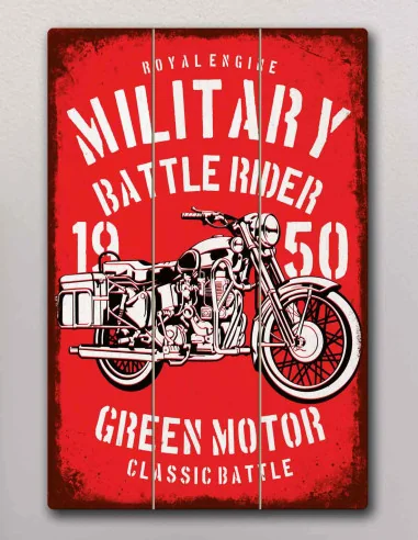 VINOXO Vintage Military Wall Art Decor Painting - Royal Engine Military Rider