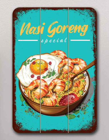 VINOXO Cafe Wall Art Painting Frame - Nasi Goreng Special