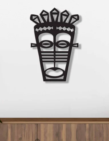 VINOXO Decorative Metal Wall Mask - Tribal King