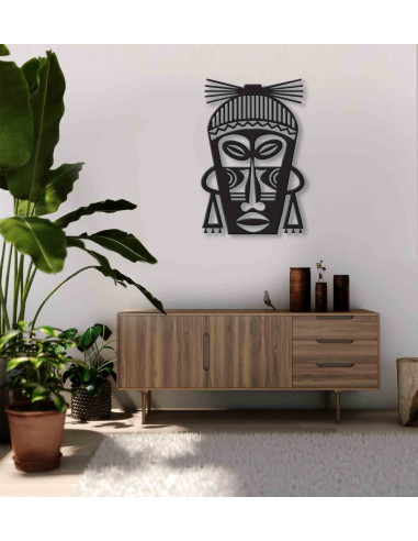 VINOXO Decorative Metal Wall Mask - Tribal Queen