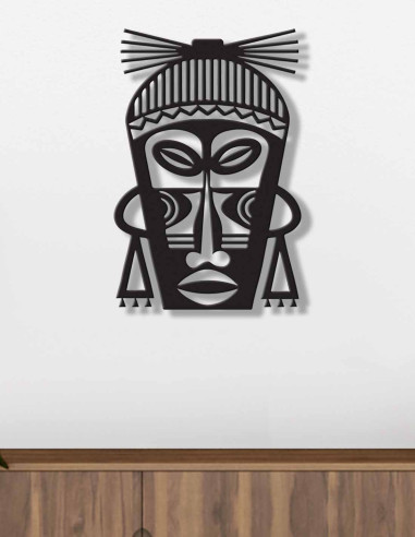 VINOXO Decorative Metal Wall Mask - Tribal Queen