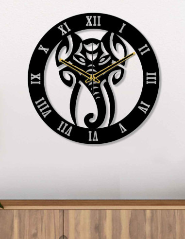 VINOXO Vintage Metal Analogue Wall Clock - Elephant