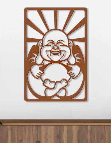 VINOXO Metal Laughing Buddha Wall Hanging Art Decor
