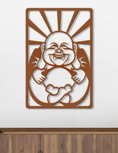 VINOXO Metal Laughing Buddha Wall Hanging Art Decor