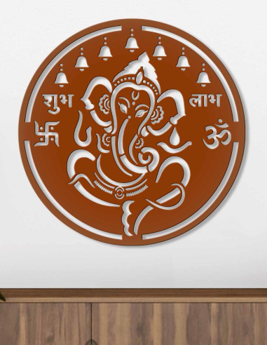 VINOXO Ganesha Ganpati Metal Wall Hanging Art Decor