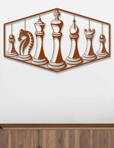 VINOXO Abstract Metal Chess Wall Hanging Art Decor
