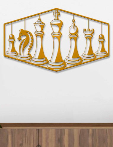 VINOXO Abstract Metal Chess Wall Hanging Art Decor