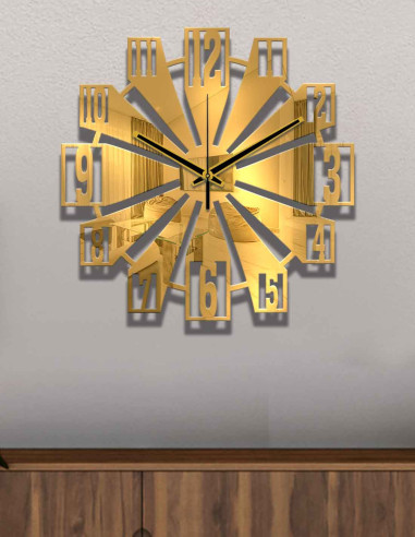 VINOXO Vintage Metal Analogue Wall Clock - 3D Numeric Rays