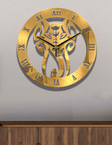 VINOXO Vintage Metal Analogue Wall Clock - Elephant