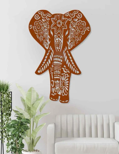 VINOXO Metal Elephant Face Wall Art Hanging Decor