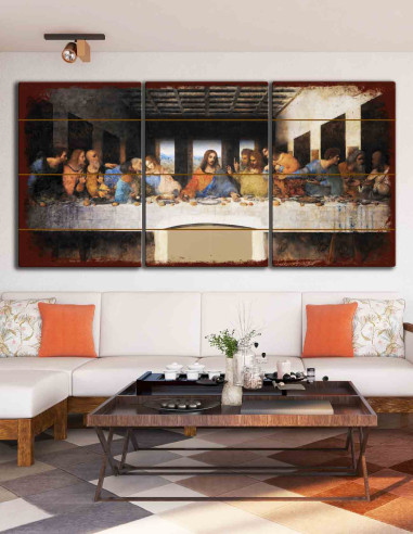 VINOXO Framed Last Supper Painting - Set of 3