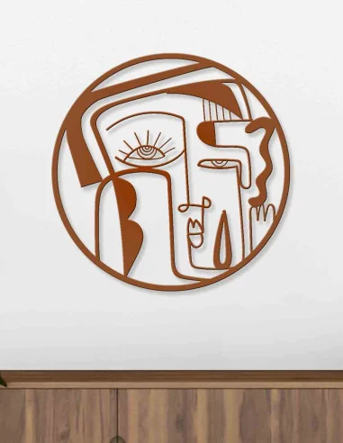 VINOXO Round Metal Wall Hanging Art Decor - Couple