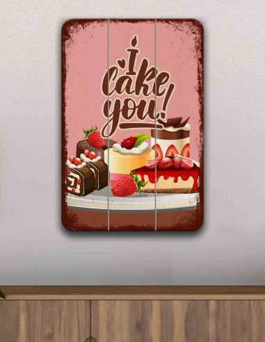 VINOXO Bakery Wall Art Painting Frame - I Cake You