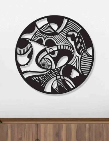 VINOXO Boho Round Metal Wall Hanging Art Decor - Zentangle