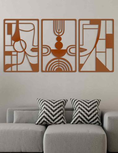 VINOXO Modern Boho Metal Wall Art Set of 3...