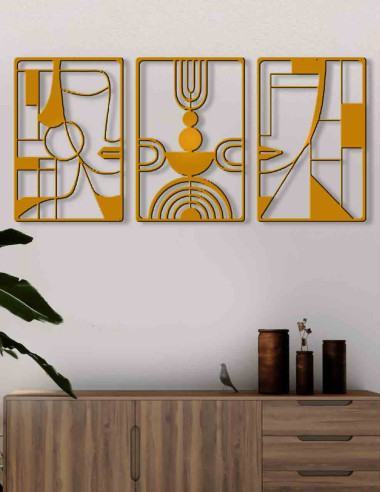 VINOXO Modern Boho Metal Wall Art Set of 3...