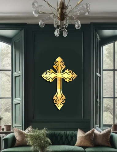 VINOXO Metal Cross Crucifix Wall Hanging Art Decor