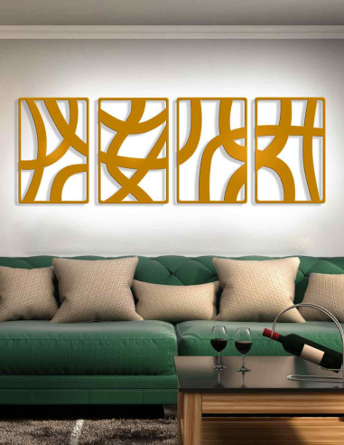 VINOXO Metal Boho Wall Hanging Art Decor For Living Room - Continuity - Set of 4