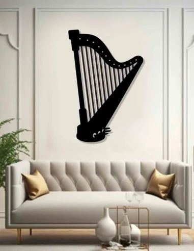 VINOXO Metal Music Harp Wall Art Painting Decor