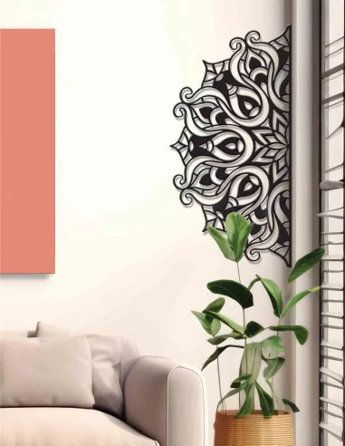 VINOXO Metal Half Mandala Wall Hanging Art Decor - Elegance